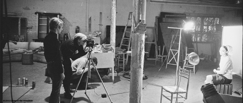 Image of Andy Warhol creating a Screen Test by Nat Finklestein